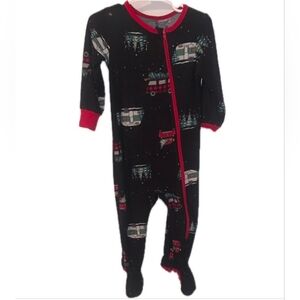 Charming Black and Red Kids Pajama Footies